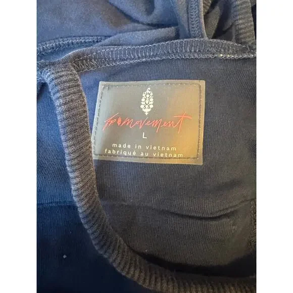 Free People Movement Hot Shot Romper Blue Oversized Jumpsuit Pockets (L) - Picture 5 of 6